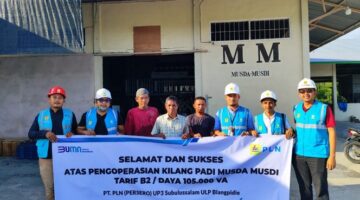 Tingkatan Penjualan, PLN Lakukan Penyambungan Listrik Kilang Padi di Aceh Barat Daya